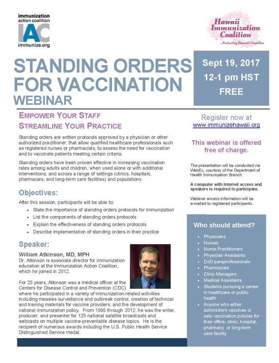 Standing Orders Webinar Flyer